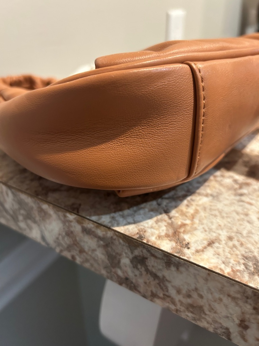 Urban Expressions Cognac Ruched Shoulder Bag - Picture 7 of 9